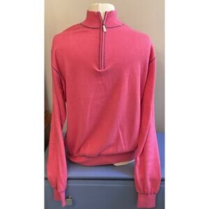 Peter Millar Pink 1/4 Zip Men’s Medium 95% Cotton 5% Cashmere Long Sleeve